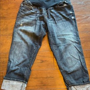 Indigo Blue maternity cropped straight leg jeans